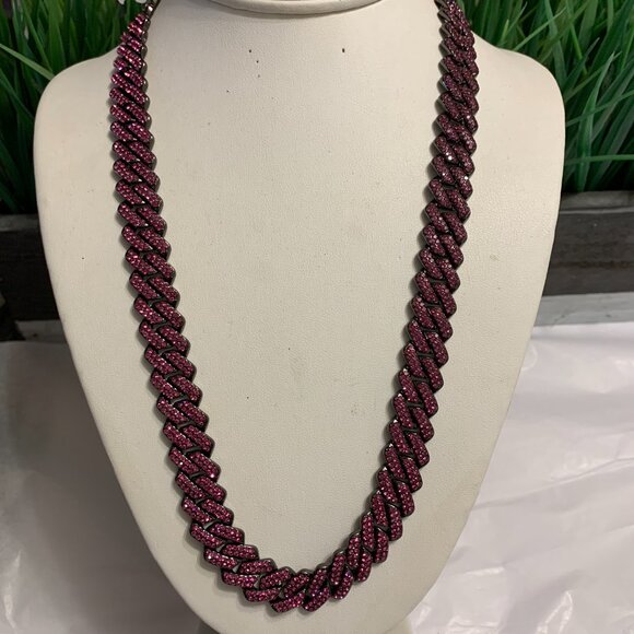 PURPLE CUBAN NECKLACE - Picture 7 of 7